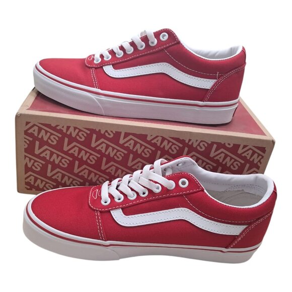 NWT Vans Ward Canvas Sneakers – Racing Red/White – Men’s Size 8.0 ( 26 cm ) - Picture 9 of 13